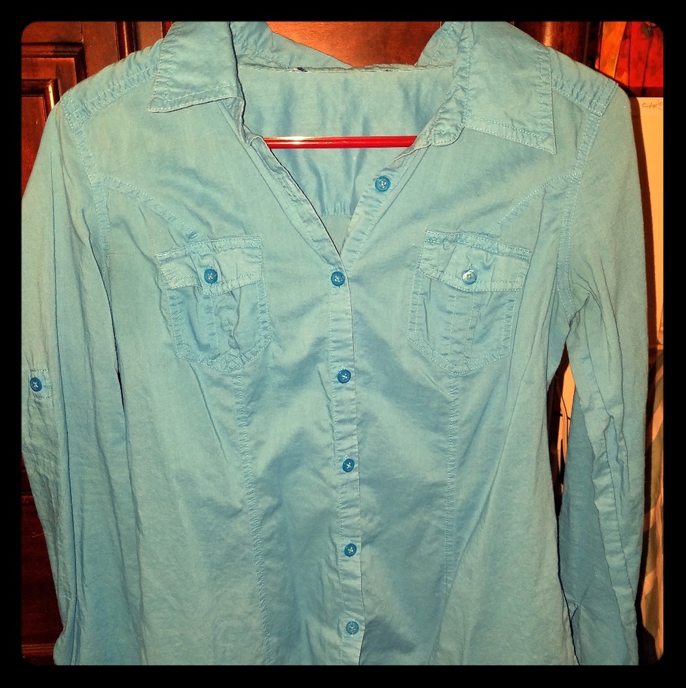 Blue button down shirt